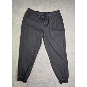 Rachel Zoe Jogger Pants Women's XXL Black Drawstring Pull On Pockets Soft